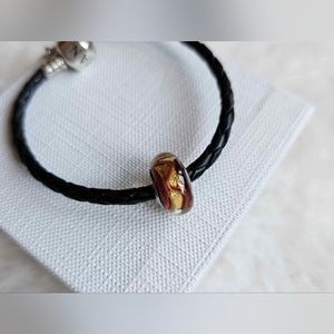 Chamilia SHIMMERING Gold Sterling Silver Glass Murano Charm ✨️